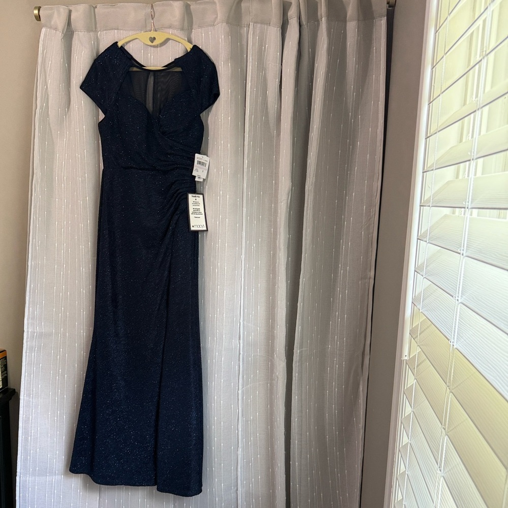 Night Way Collections Glittering Blue Maxi Dress